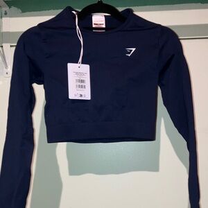 Gymshark Navy Long Sleeve Crop Top